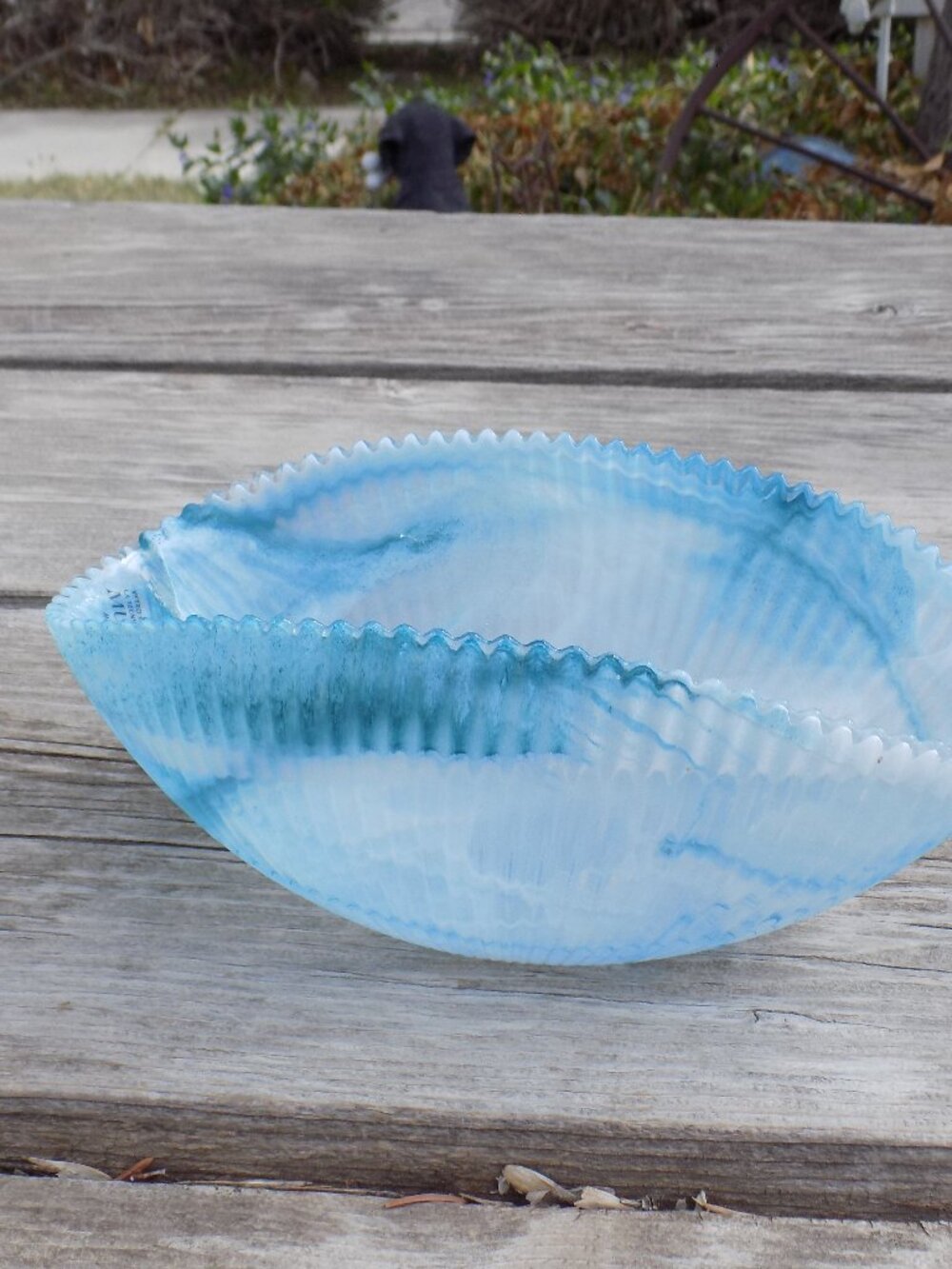 MURANO Blue White Bowl Glass